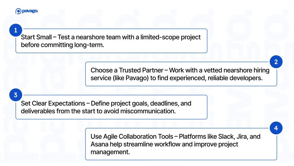 Steps to ensure success in nearshore software development